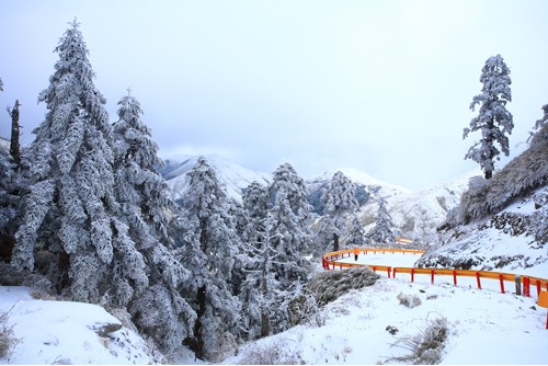 大雪覆蓋的雪山